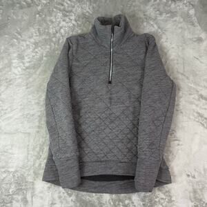 Lululemon Forever Warm Quilted Pullover Womens 8 Heather Gray 1/4 Zip Sweater
